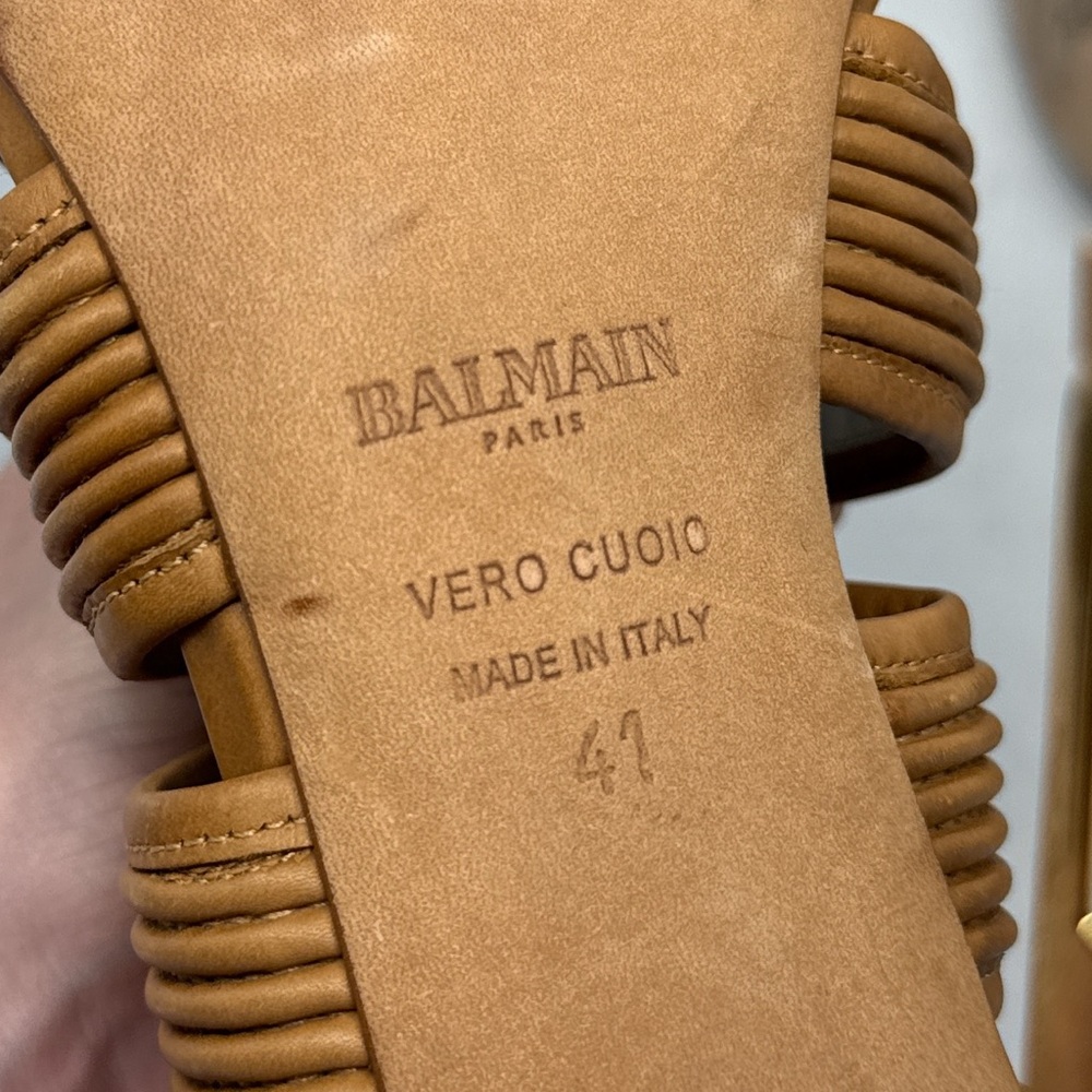 BALMAIN Hopi Caged Gladiator Stiletto Heeled Open Toe Ankle Bootie Boot Brown 41 - Picture 13 of 16